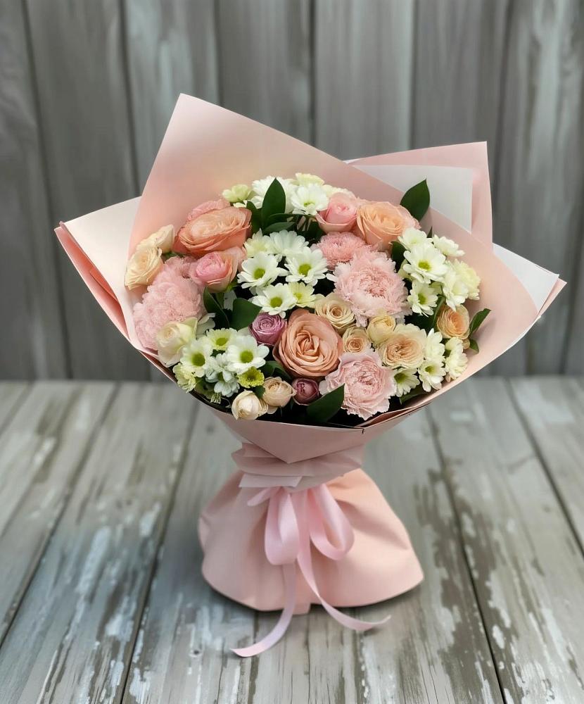 Букет цветов из: Гвоздики, Розы и Хризантемы в Кош-Агач