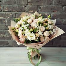 Букет цветов из:  Альстромерии, Розы и Хризантемы в Кош-Агач