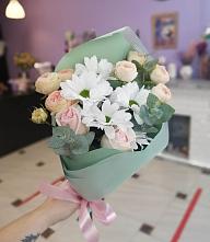 Букет милый в Кош-Агач Букет цветов из: Хризантемы и Розы в Кош-Агач