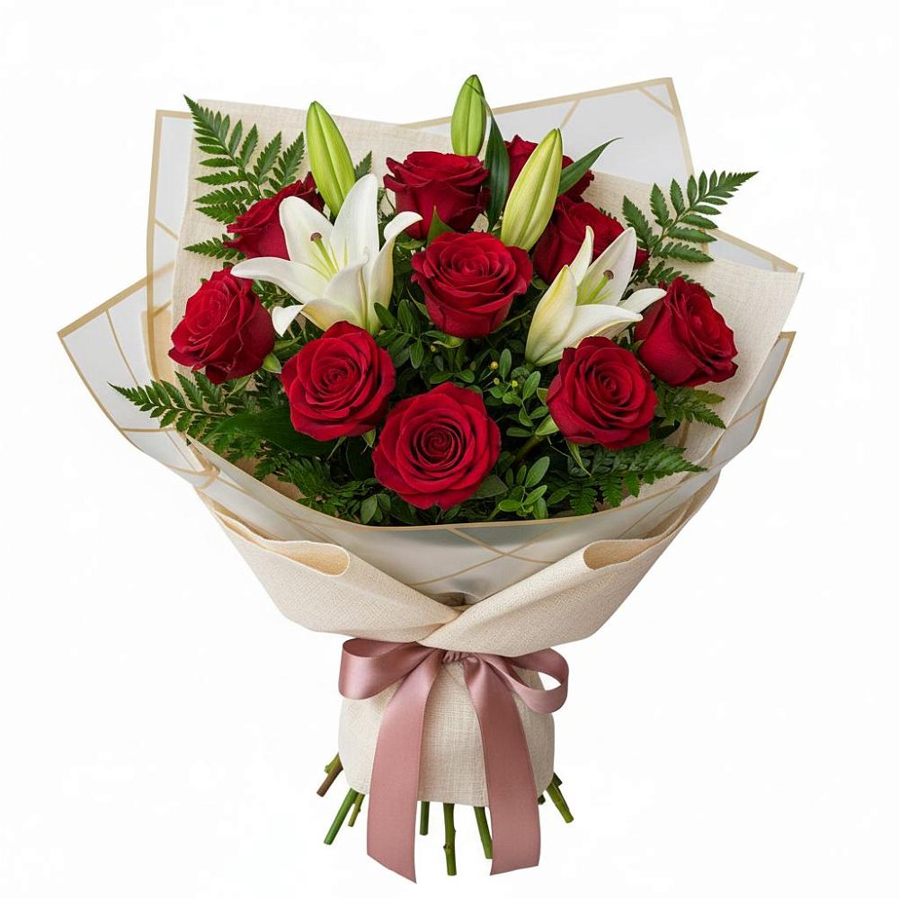 Букет цветов из: Лилии и Розы в Кош-Агач