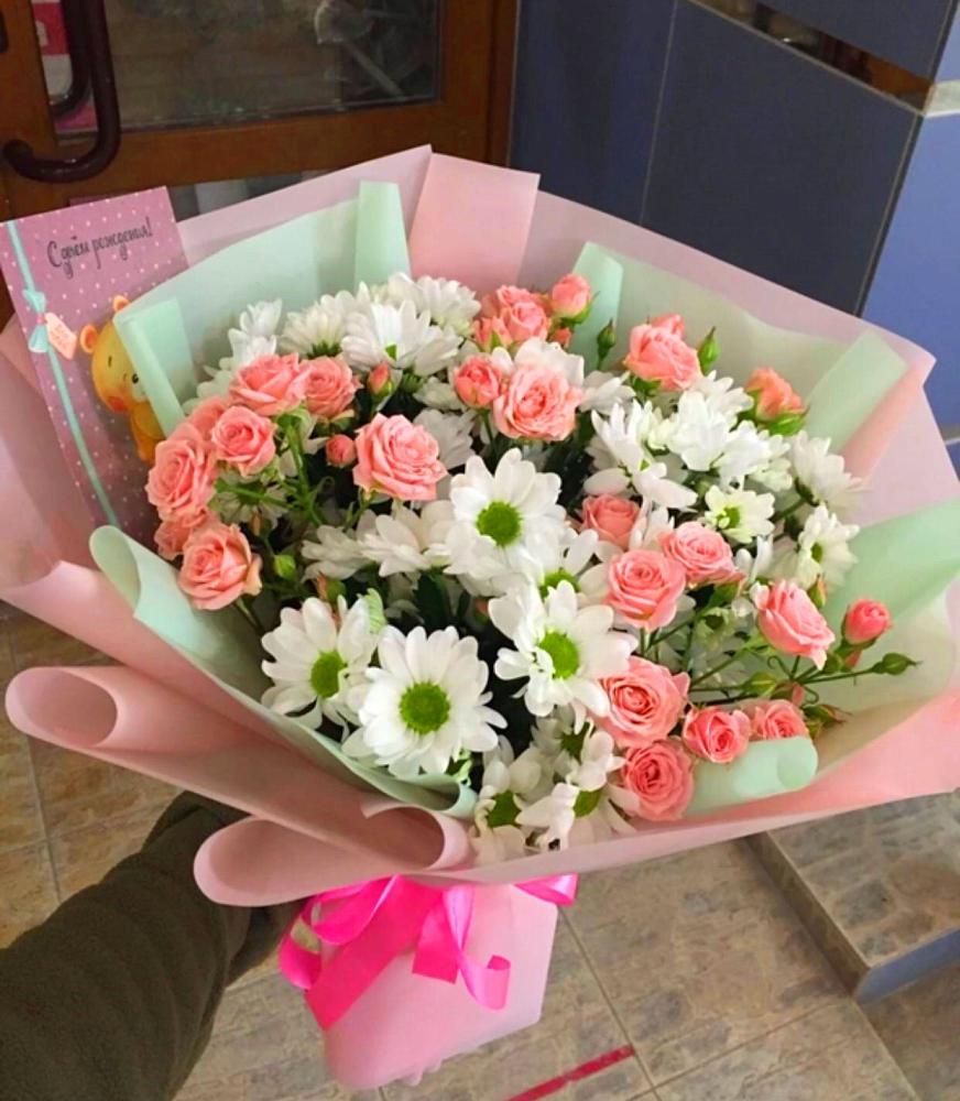 Букет цветов из: Розы и Хризантемы в Кош-Агач