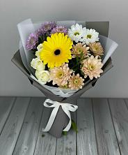 Букет цветов из:  Розы, Герберы и Хризантемы в Кош-Агач
