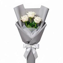 Букет 3 белые розы #REPLACE_PRED# Кош-Агач