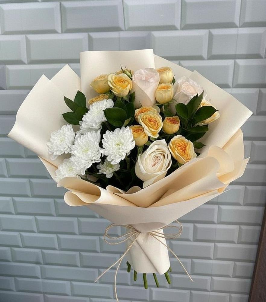 Букет цветов из: Розы и Хризантемы в Кош-Агач