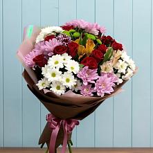 Букет цветов из:  Розы, Хризантемы и Альстромерии в Кош-Агач