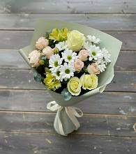 Букет цветов из:  Альстромерии, Розы и Хризантемы в Кош-Агач