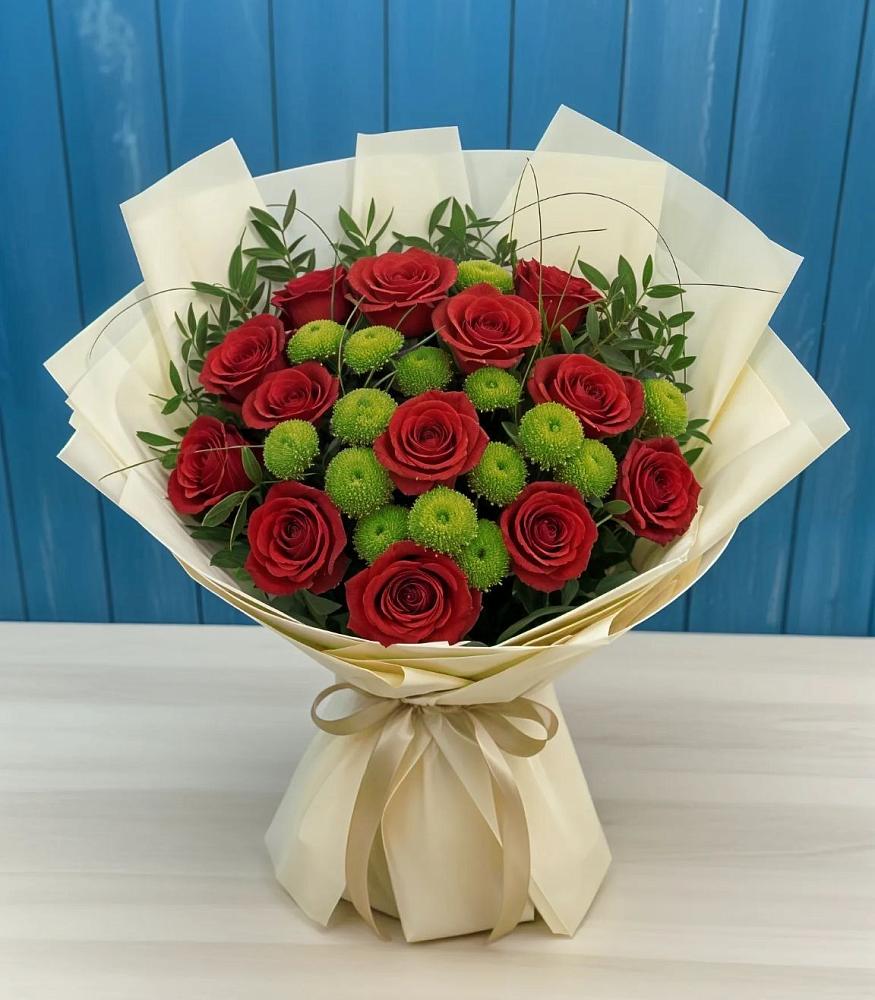 Букет цветов из: Розы и Хризантемы в Кош-Агач